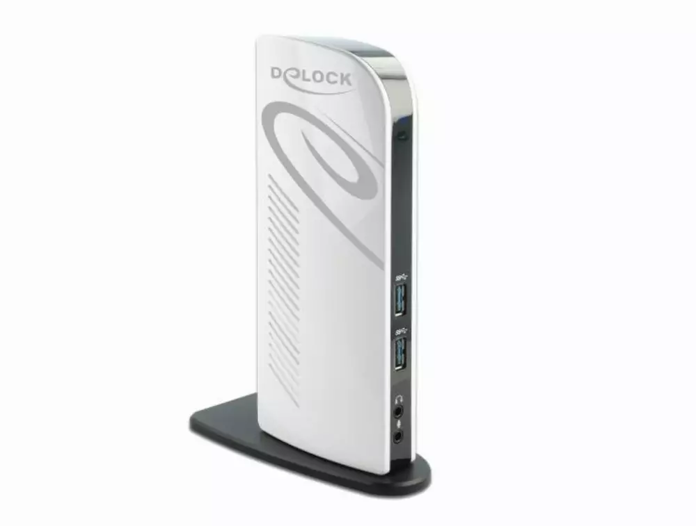 Докинг станция Delock 87771, За MacBook, HDMI Full-HD, USB 3.2, LAN, Audio, Черен/Бял