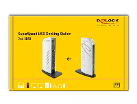 Докинг станция Delock 87771, За MacBook, HDMI Full-HD, USB 3.2, LAN, Audio, Черен/Бял