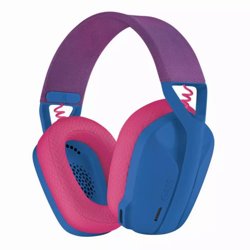 Геймърски безжични слушалки Logitech G435 Lightspeed Wireless, Микрофон, Син/Розов