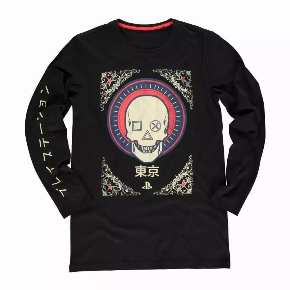 Блуза Bioworld Difuzed Playstation, Skull, мъжка с дълъг ръкав, M
