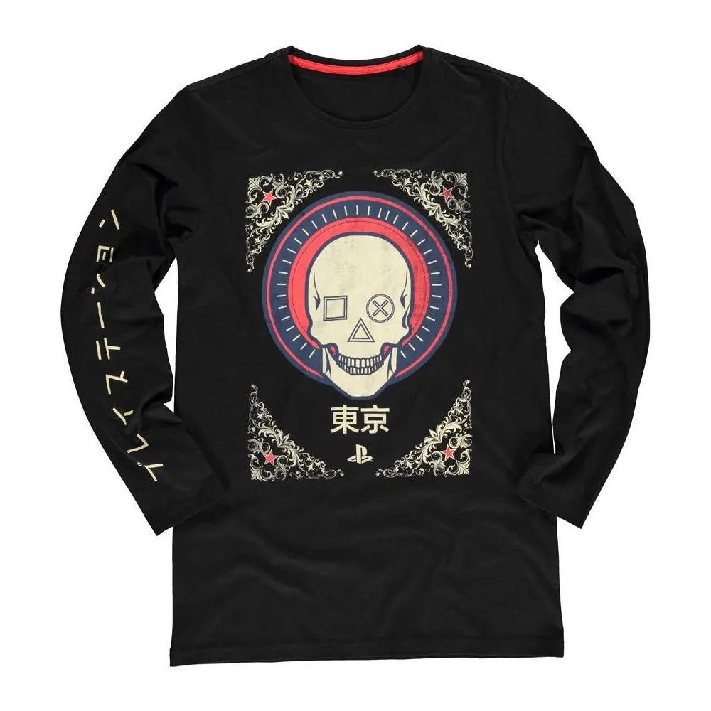 Блуза Bioworld Difuzed Playstation, Skull, мъжка с дълъг ръкав, L