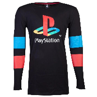 Блуза Bioworld Difuzed Playstation, Logo & Arms Stripped, мъжка с дълъг ръкав, XL