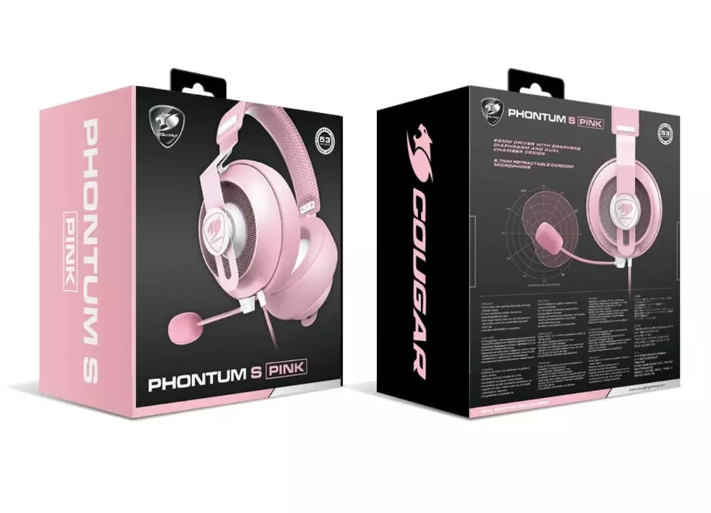 Геймърски слушалки Cougar Phontum S Pink