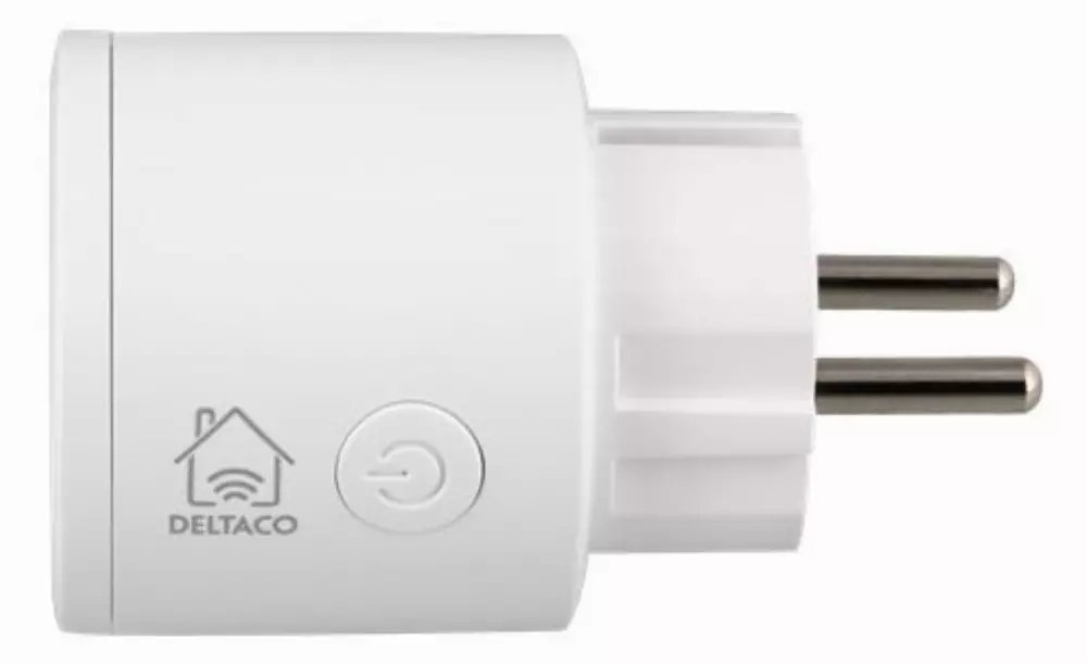 Смарт контакт DELTACO SH-P01, Google Assistant, Alexa, 10А, WiFi 2.4Ghz, 1xCEE 7/3, Бял