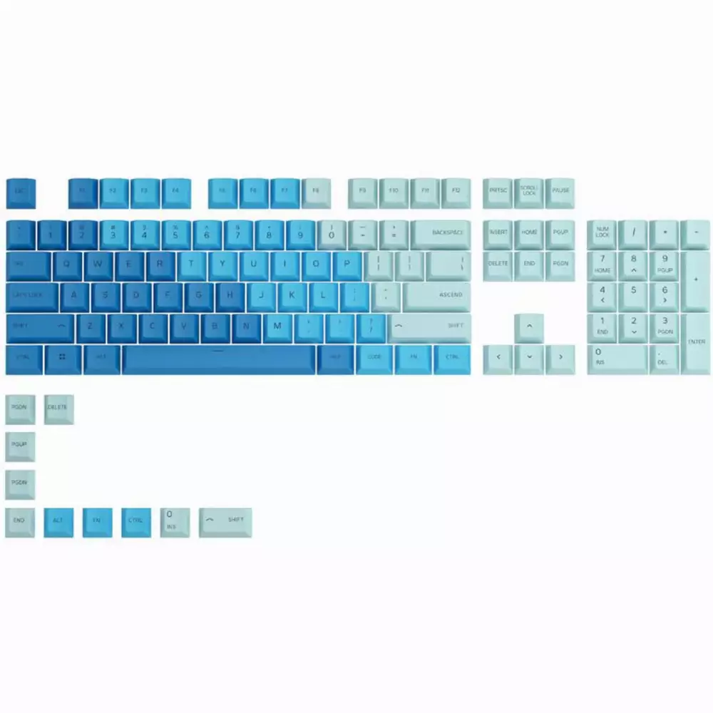 Καπάκια για μηχανικό πληκτρολόγιο Glorious GPBT Doubleshot 114-Keycap Carribean Ocean US-Layout