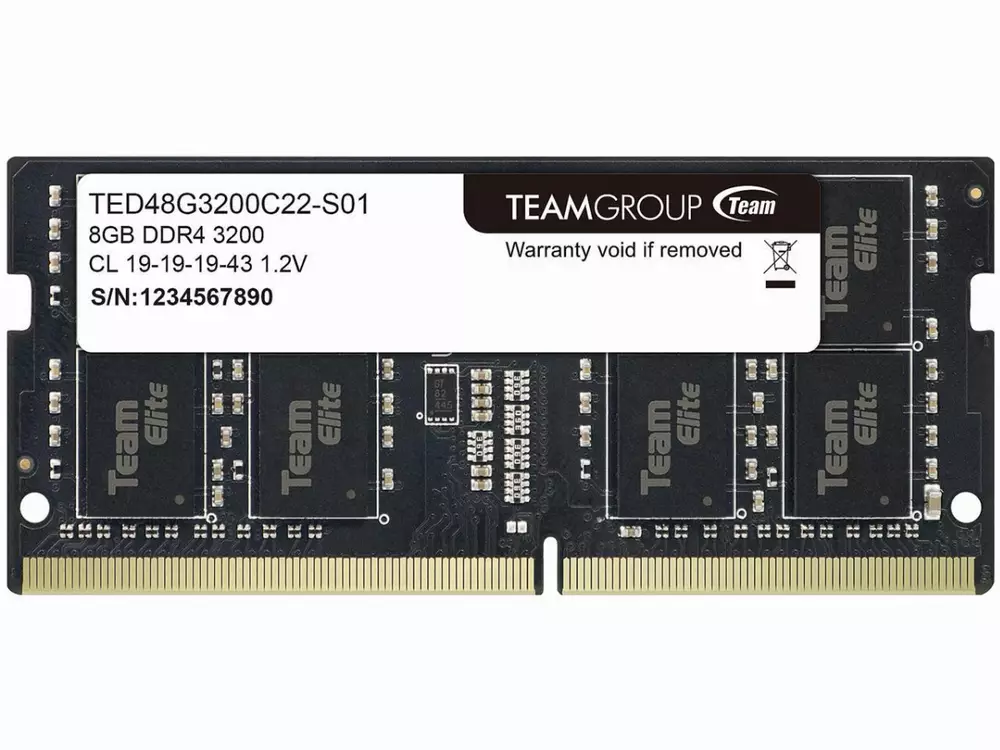 Памет Team Group Elite 8GB SODIMM DDR4 3200MHz CL19 - TED48G3200C22-S01