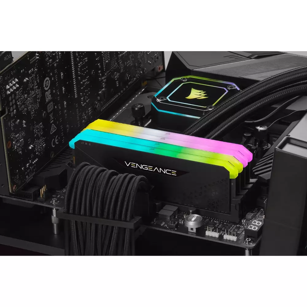 Памет Corsair Vengeance RGB RS 16GB DDR4 3200MHz CL16 Black - CMG16GX4M2E3200C16