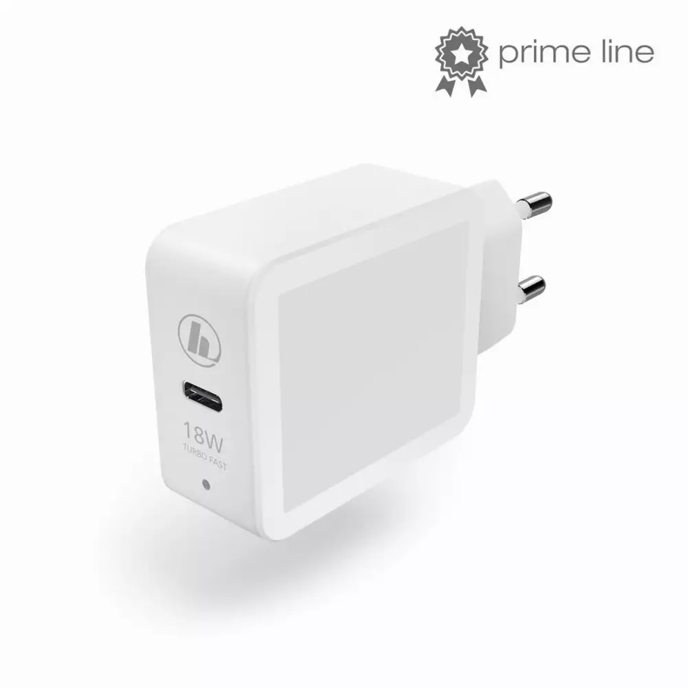 Мрежово зарядно HAMA 183277, USB Type-C, Power Delivery (PD), Qualcomm, 18 W, Бял