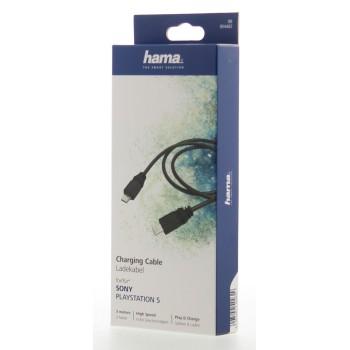 Кабел HAMA USB-C мъжко - USB-C мъжко, За зареждане на PS5, 3 м., Черен