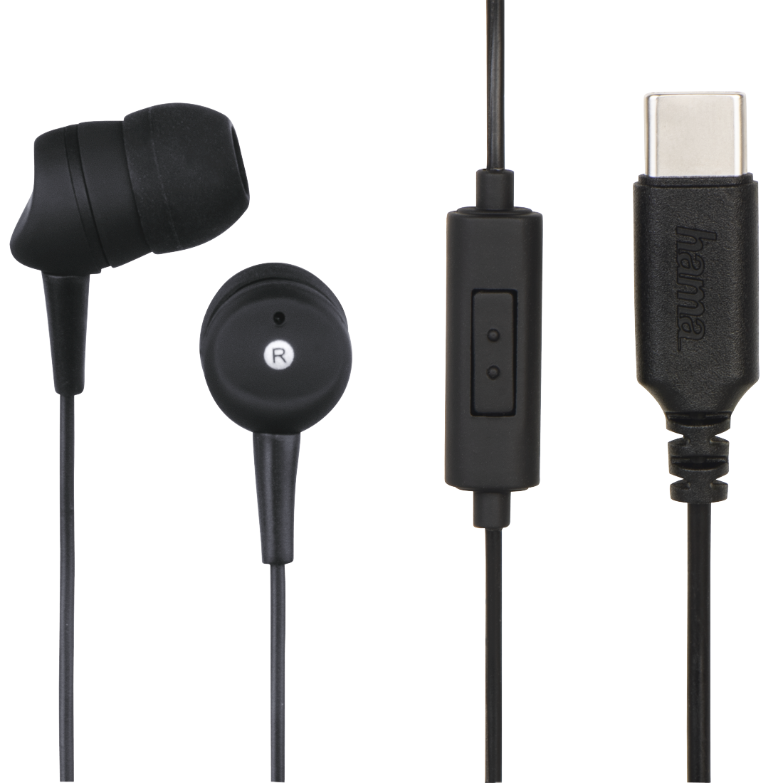 Слушалки HAMA Basic4Phone USB-C, Микрофон, In-Ear, Черен