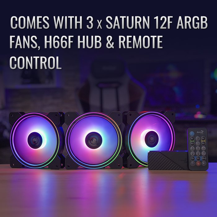 Комплект вентилатори AeroCool Saturn 12F ARGB Pro 3-in 1 - ACF3-ST10247.01