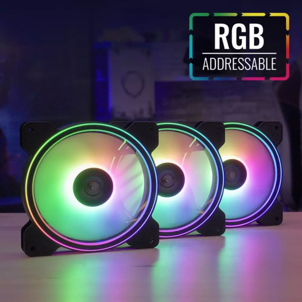 Комплект вентилатори AeroCool Saturn 12F ARGB Pro 3-in 1 - ACF3-ST10247.01