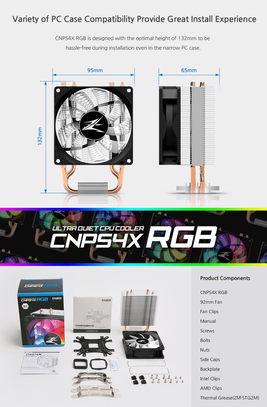 Охладител за процесор Zalman CNPS4X RGB CPU Cooler