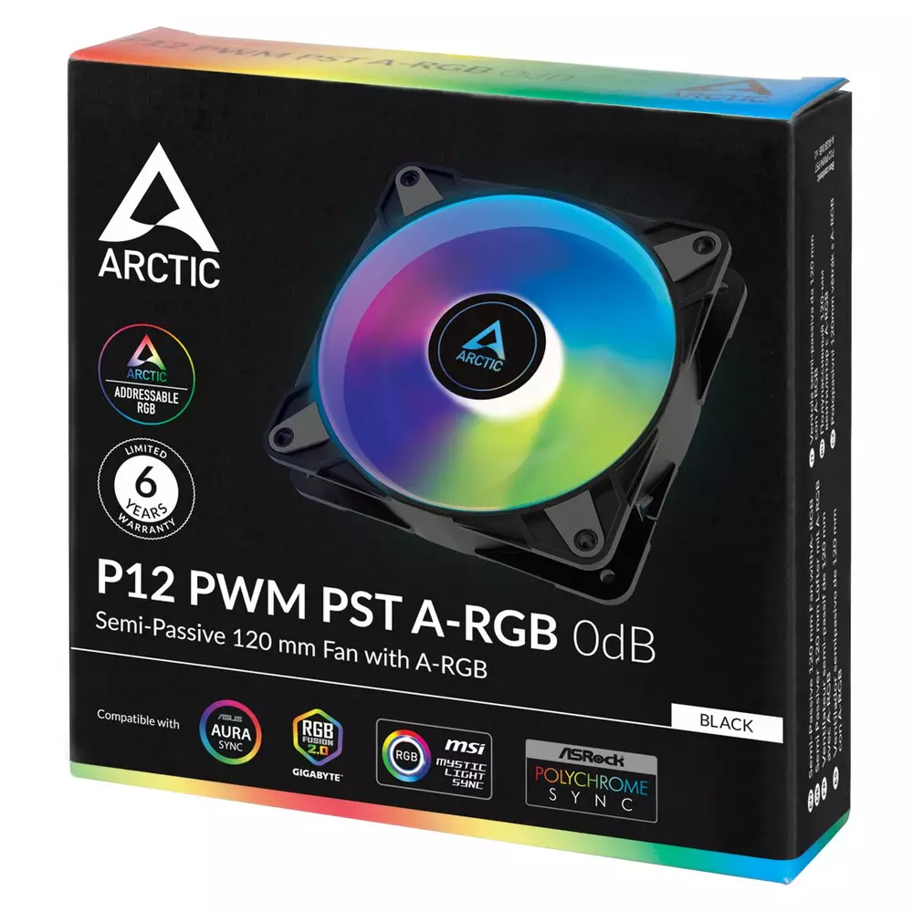 Вентилатор Arctic P12 PWM PST A-RGB 0dB (Black) Fan 120mm - ACFAN00231A