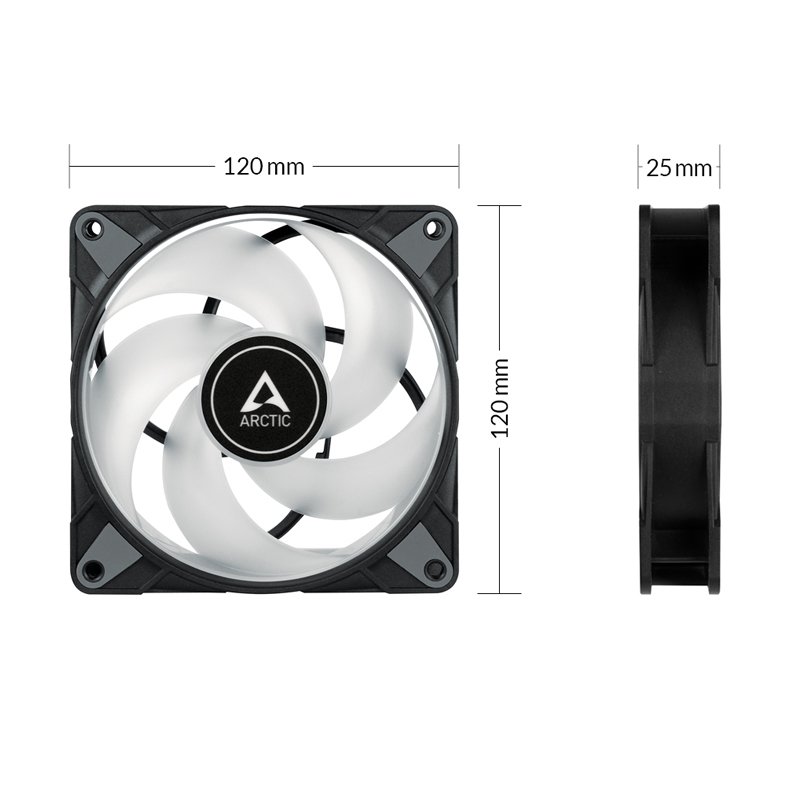 Вентилатор Arctic P12 PWM PST A-RGB 0dB (Black) Fan 120mm - ACFAN00231A