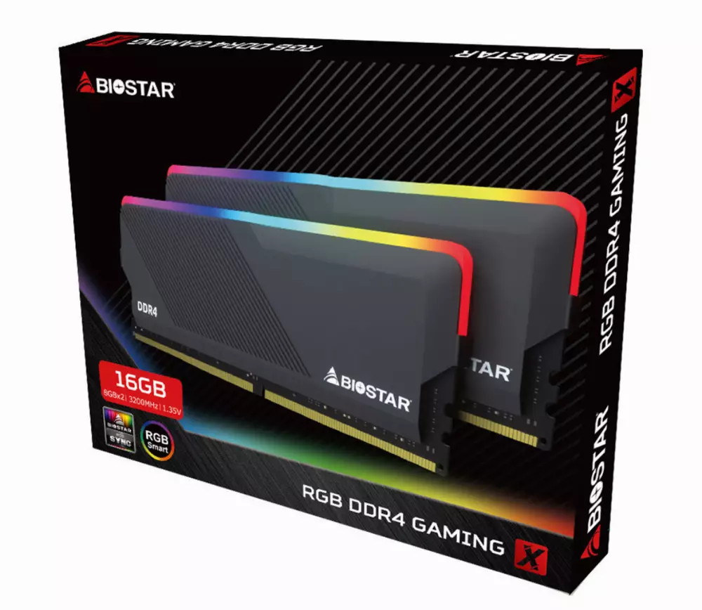Памет Biostar Gaming X RGB 16GB (2x8GB) DDR4 3200MHz CL18 - DMD32EU4RP-EB18A-BS2