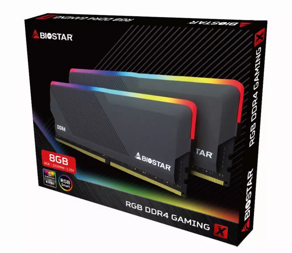 Памет Biostar Gaming X RGB 8GB DDR4 3200MHz CL18 - DMD32EU4R8-EB18A-BS2