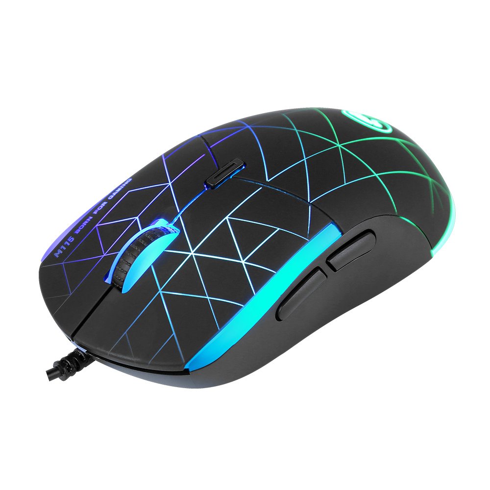 Геймърска мишка Marvo M115 - 4000dpi,  Programmable, Rainbow backlight