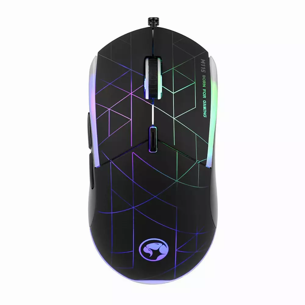 Геймърска мишка Marvo M115 - 4000dpi,  Programmable, Rainbow backlight