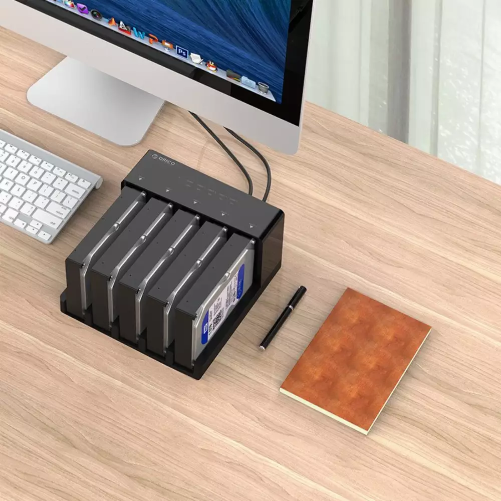 Orico докинг станция Storage - HDD/SSD Dock/Duplicator - 5x 2.5 and 3.5 inch USB3.0 - 6558US3