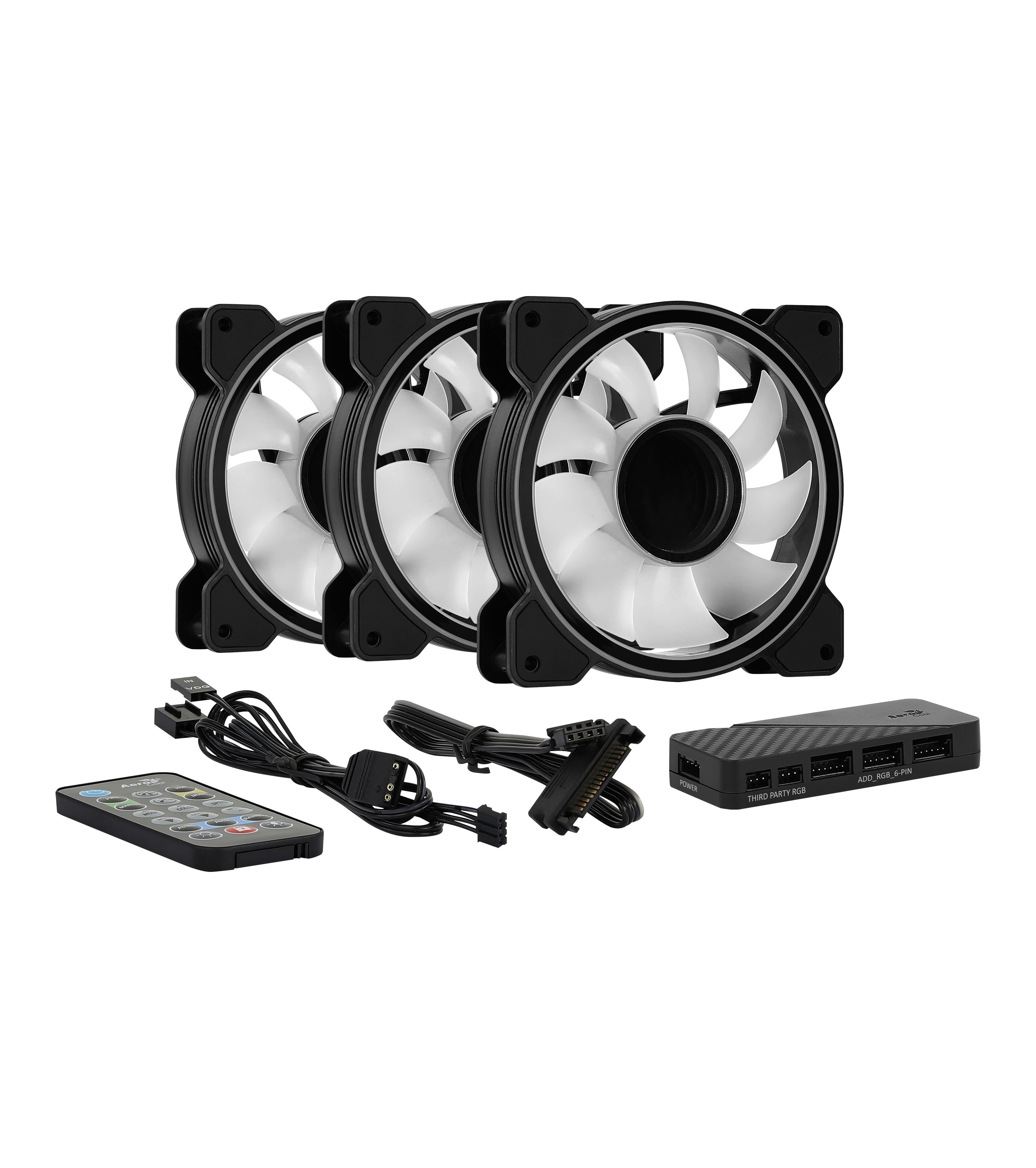 Вентилатори AeroCool Mirage 12 Pro Fan Pack 3-in-1 3x120mm ARGB with Hub, Remote - ACF3-MR10227.11