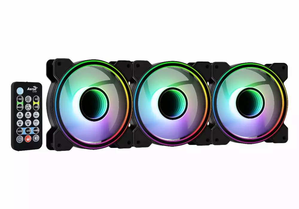 Вентилатори AeroCool Mirage 12 Pro Fan Pack 3-in-1 3x120mm ARGB with Hub, Remote - ACF3-MR10227.11