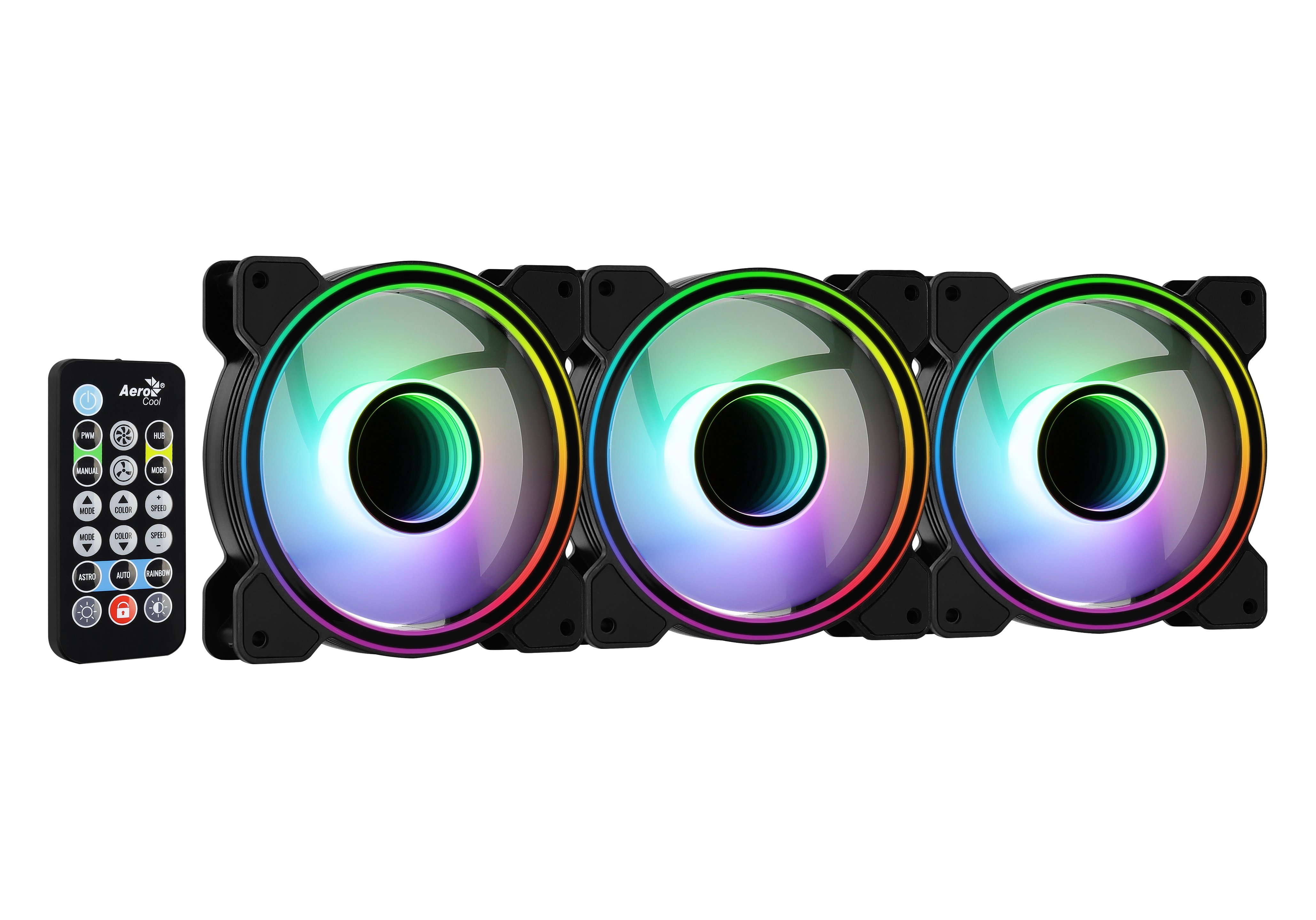 Вентилатори AeroCool Mirage 12 Pro Fan Pack 3-in-1 3x120mm ARGB with Hub, Remote - ACF3-MR10227.11
