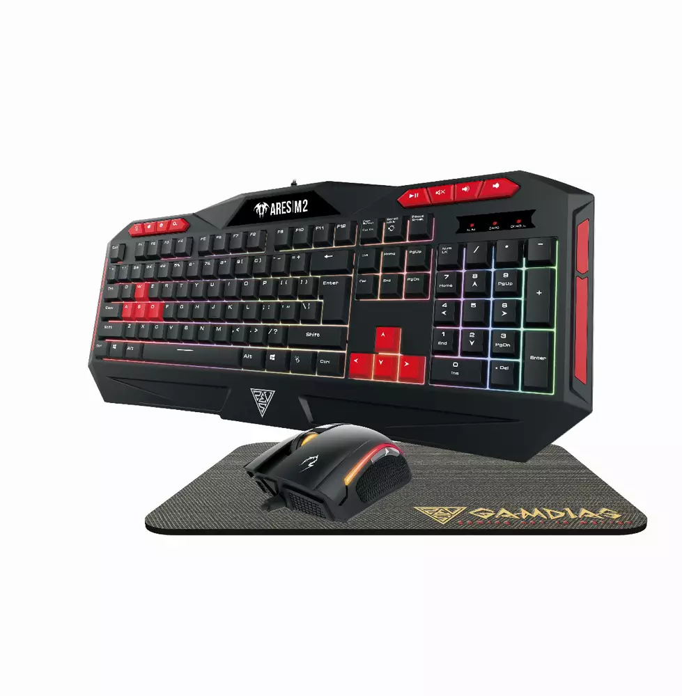 Геймърски комплект Gamdias 3-in-1 Keyboard, Mouse, Pad - ARES M2
