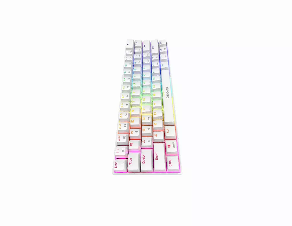Геймърска клавиатура GAMDIAS HERMES E3 RGB - White, 61 keys, 1000Hz