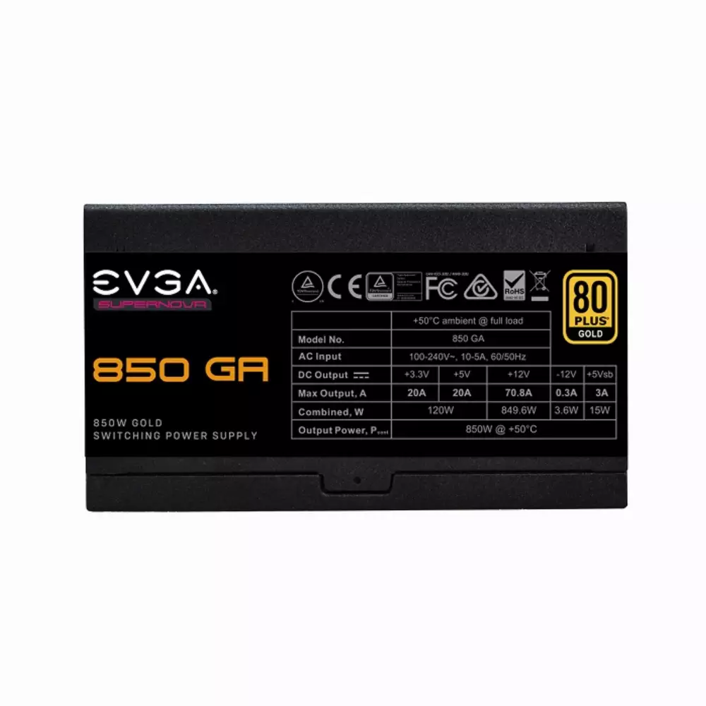 Захранване EVGA SuperNOVA 850 GA (850W) 80+ Gold - 220-GA-0850-X2