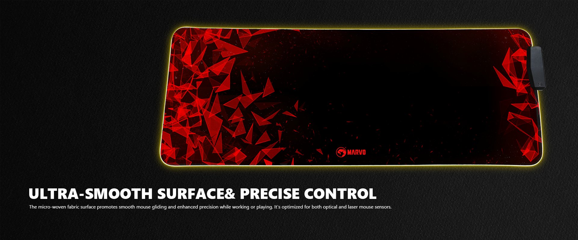 Marvo φωτεινός mouse pad Gaming Mousepad MG011- Μέγεθος XL, RGB, USB hub