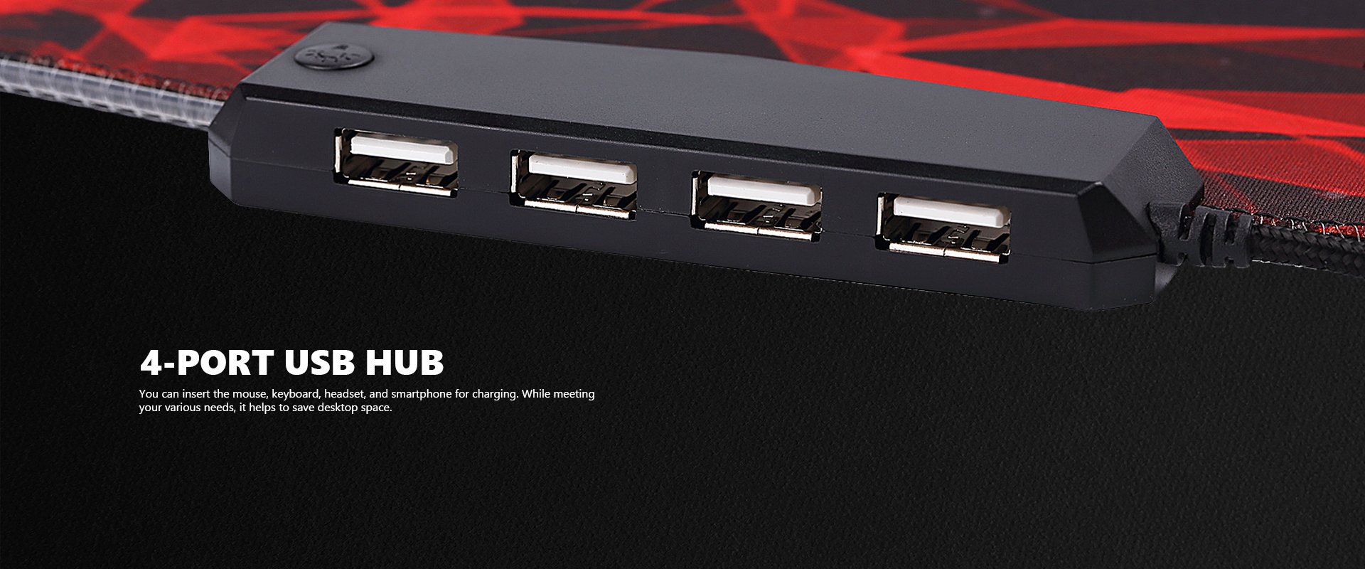 Marvo φωτεινός mouse pad Gaming Mousepad MG011- Μέγεθος XL, RGB, USB hub