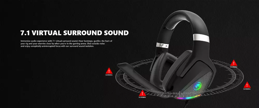 Marvo gaming ακουστικά Gaming Headphones HG9068 - 7.1, 50mm, RGB
