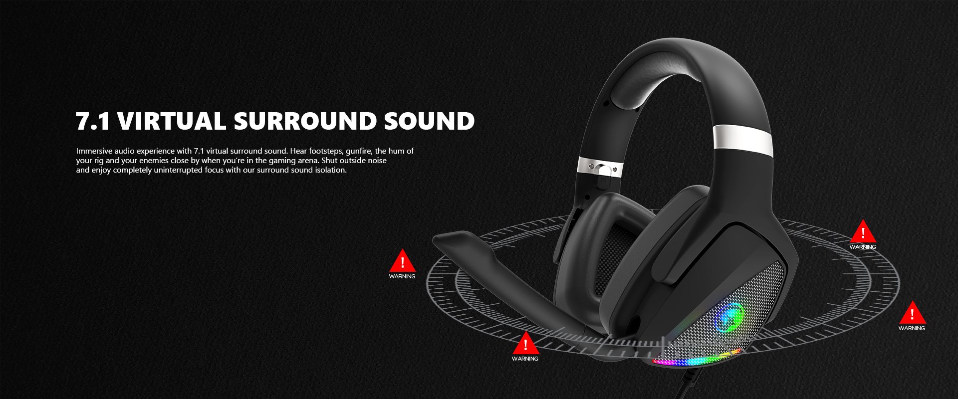 Marvo gaming ακουστικά Gaming Headphones HG9068 - 7.1,  50mm, RGB