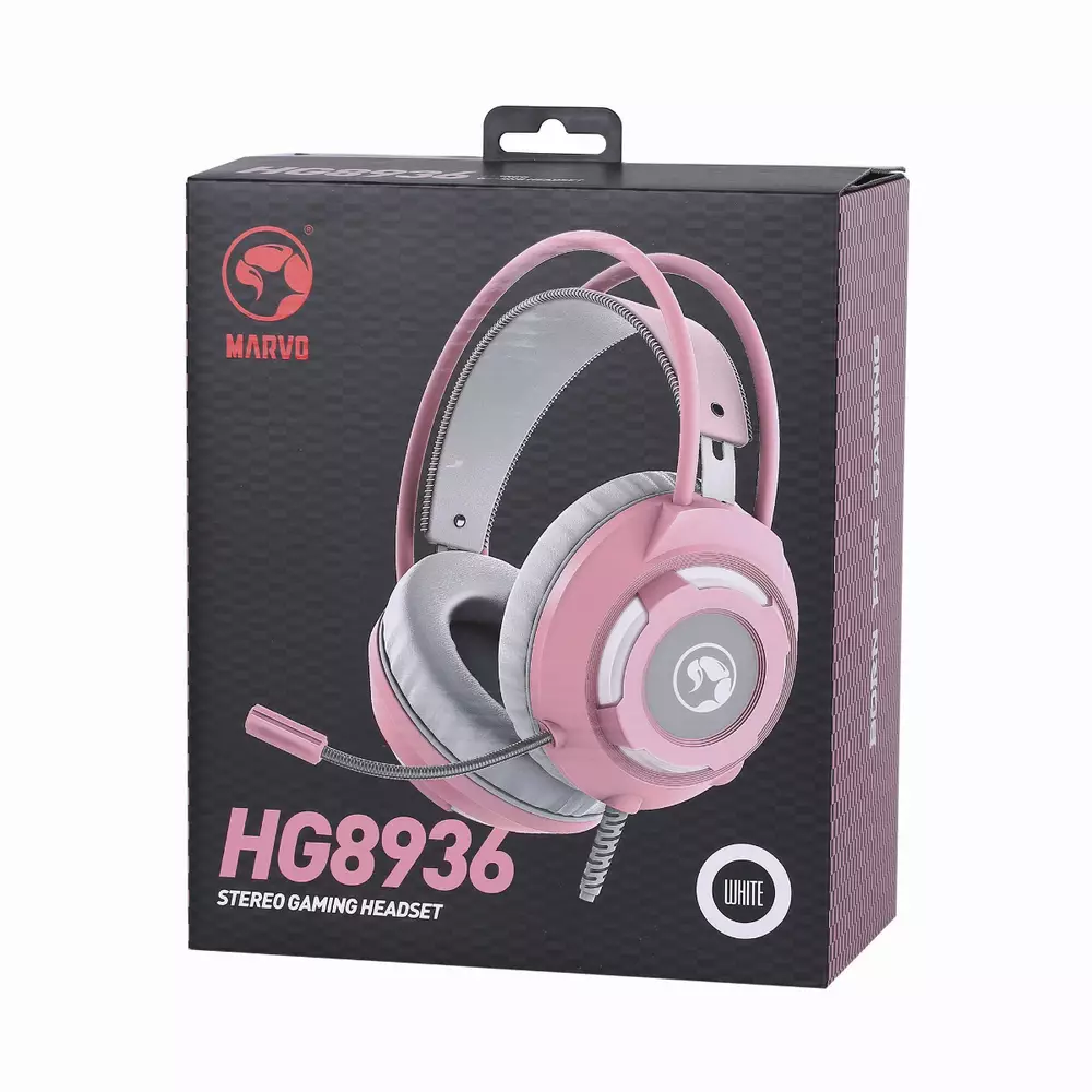 Геймърски слушалки Marvo HG8936 Gaming Headphones PINK 50mm USB