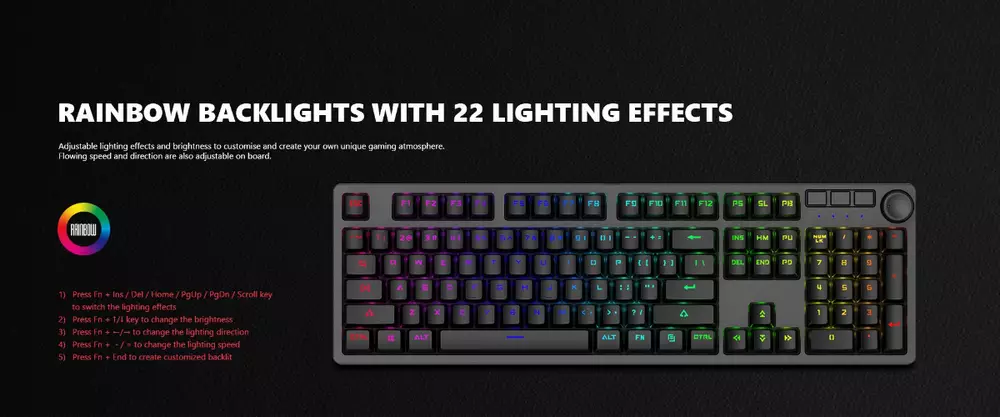 Геймърска механична клавиатура Marvo KG954, Blue switches - MARVO-KG954