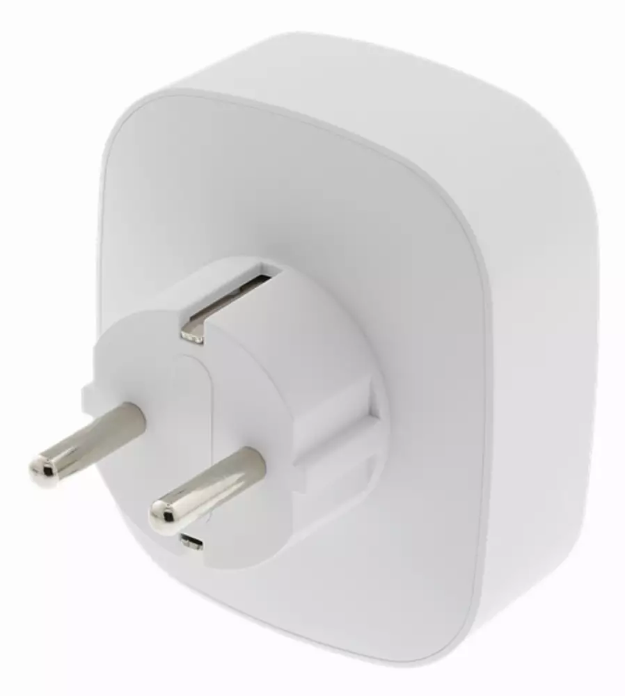 Смарт контакт DELTACO SH-P01E, Google Assistant, Alexa, 10А, WiFi 2.4Ghz, 1xCEE 7/3, Следене на консумация, Бял