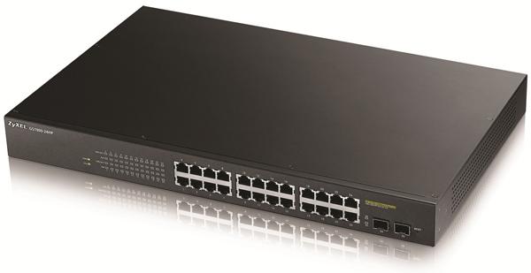 Суич ZYXEL GS1900-24HP v1.0, 24 портов управляем PoE, за монтаж в шкаф