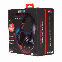 Геймърски слушалки Maxell HYPERSHOCK, Bluetooth, Микрофон, Подсветка, Черен
