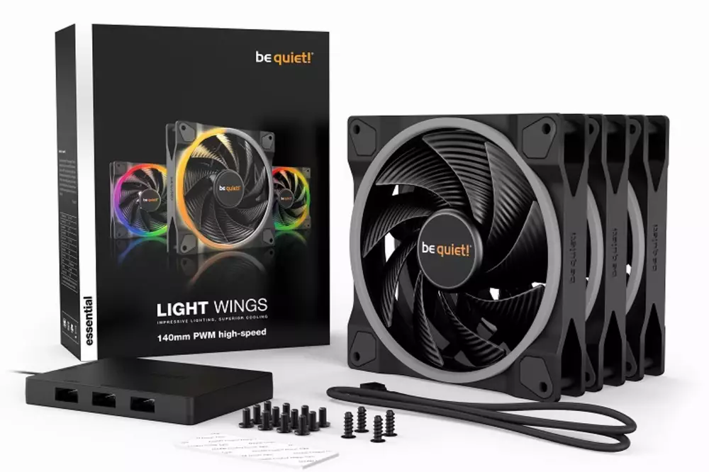 Вентилатор be quiet! LIGHT WINGS ARGB 140mm PWM high-speed Triple-Pack 4-pin 2200RPM - BL079