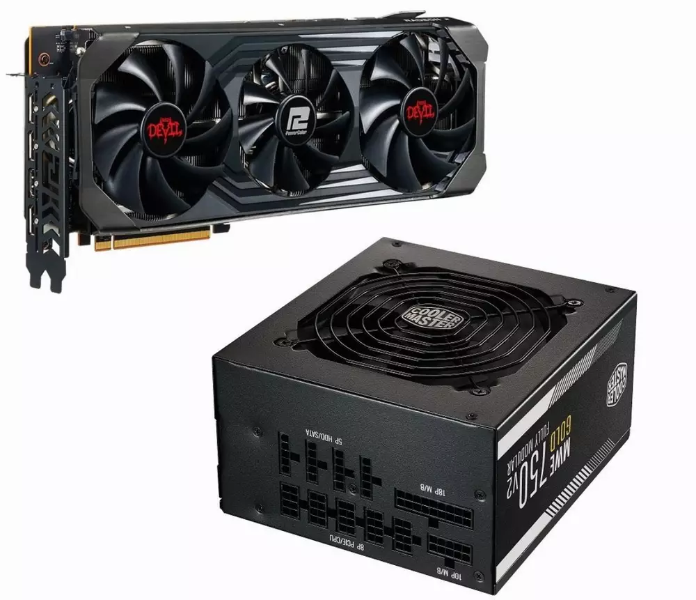 Бъндъл комплект - Видео карта Power Color Red Devil AMD Radeon RX 6700XT 12GB GDDR6 и Захранване Cooler Master MWE Gold V2 FM 750W 