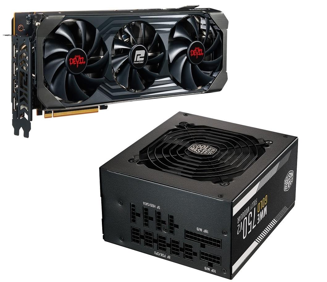 Бъндъл комплект - Видео карта Power Color Red Devil AMD Radeon RX 6700XT 12GB GDDR6 и Захранване Cooler Master MWE Gold V2 FM 750W 