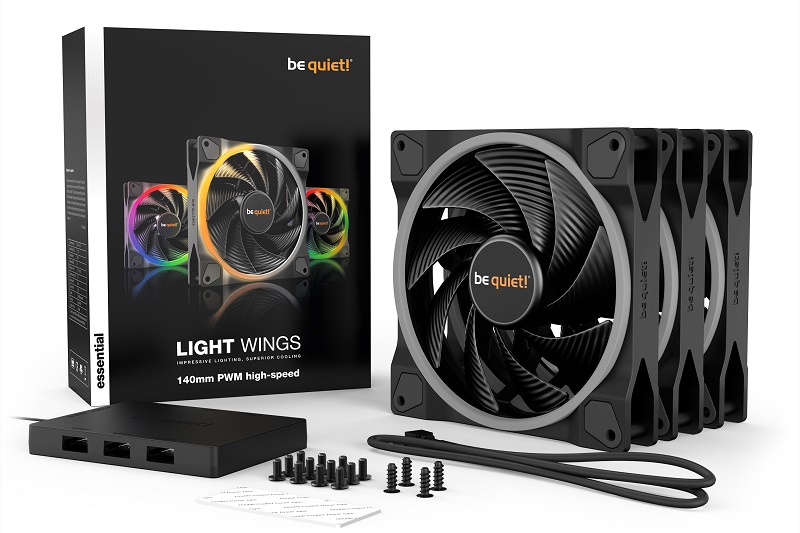 Вентиалтор be quiet! LIGHT WINGS ARGB 140mm PWM Triple-Pack 4-pin 1500RPM - BL078