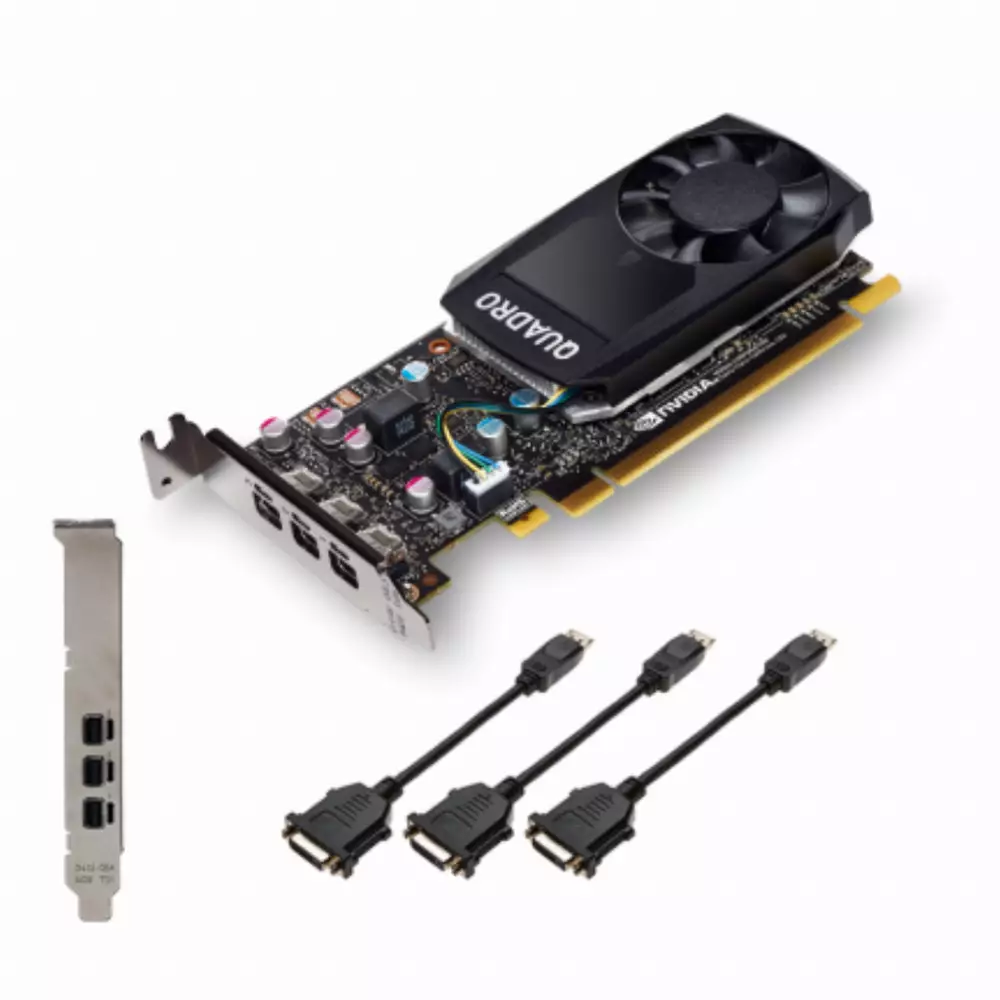 Видео карта PNY NVIDIA Quadro P400, 2GB, GDDR5, 64 bit, VCQP400V2-SB, DVI адаптер