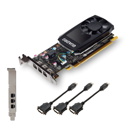 Видео карта PNY NVIDIA Quadro P400, 2GB, GDDR5, 64 bit, VCQP400V2-SB, DVI адаптер