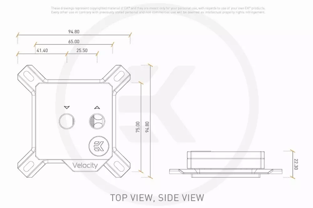 Воден блок за процесор EK-Quantum Velocity D-RGB - Nickel + Plexi