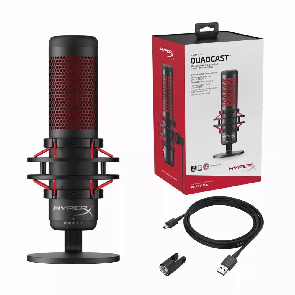 Настолен микрофон HyperX QuadCast
