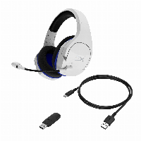 Геймърски безжични слушалки HyperX, Cloud Stinger Core Wireless (PS5), Микрофон, Бял/Син
