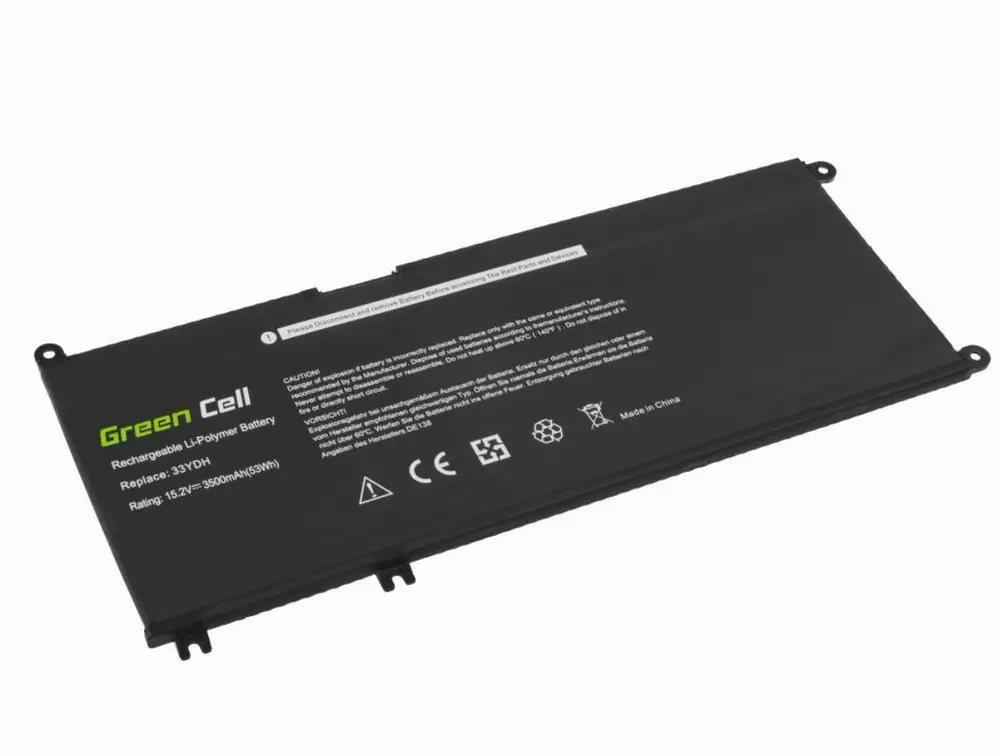 Батерия за лаптоп Dell 33YDH for Dell Inspiron G3 3579 3779 G5 5587 G7 7588 7577 7773 7778 7779 7786 Latitude 3380 3480 3490 3590 15,2V 3400mAh GREEN CELL