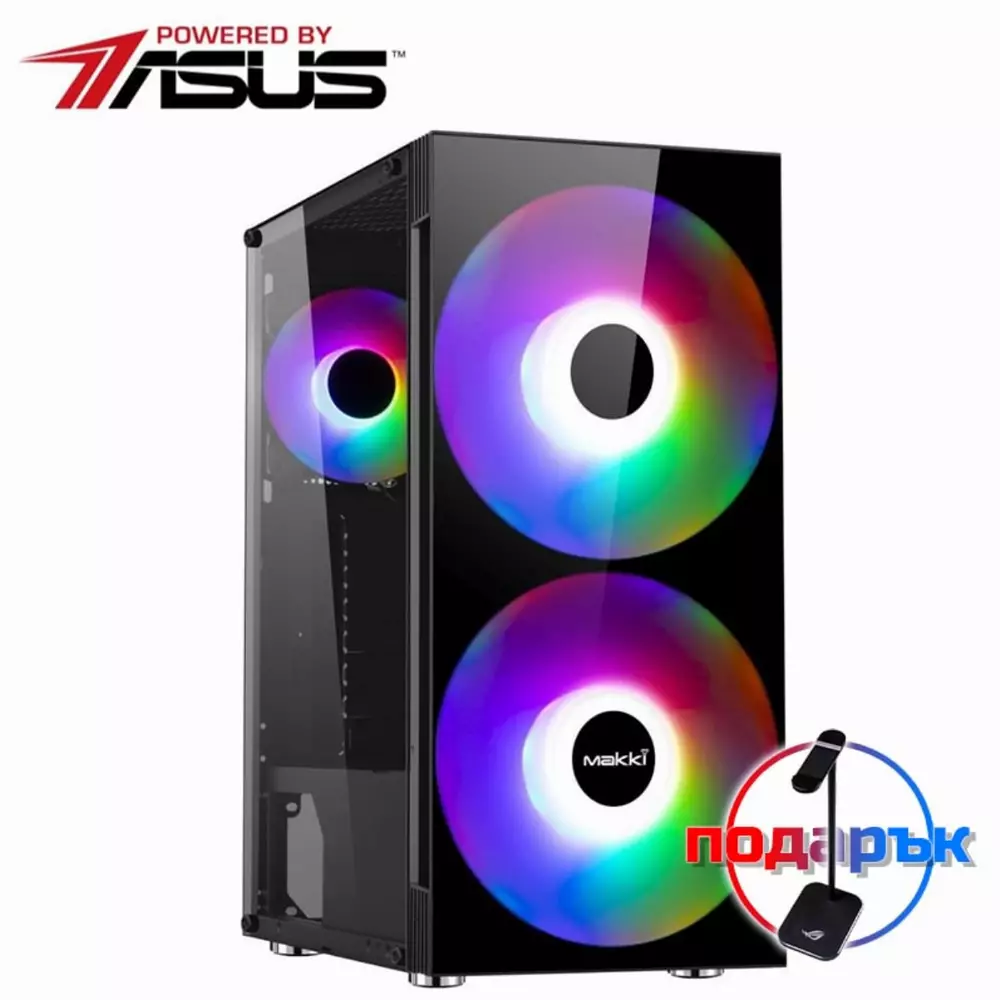 Геймърски компютър MARK II Dexter Powered by ASUS (Intel Core i5-11400F, H510, 16GB DDR4, 512 SSD, GeForce GTX 1650 SUPER 4GB, 600W) 